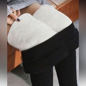 Women's Black Fleece-Lined Pants